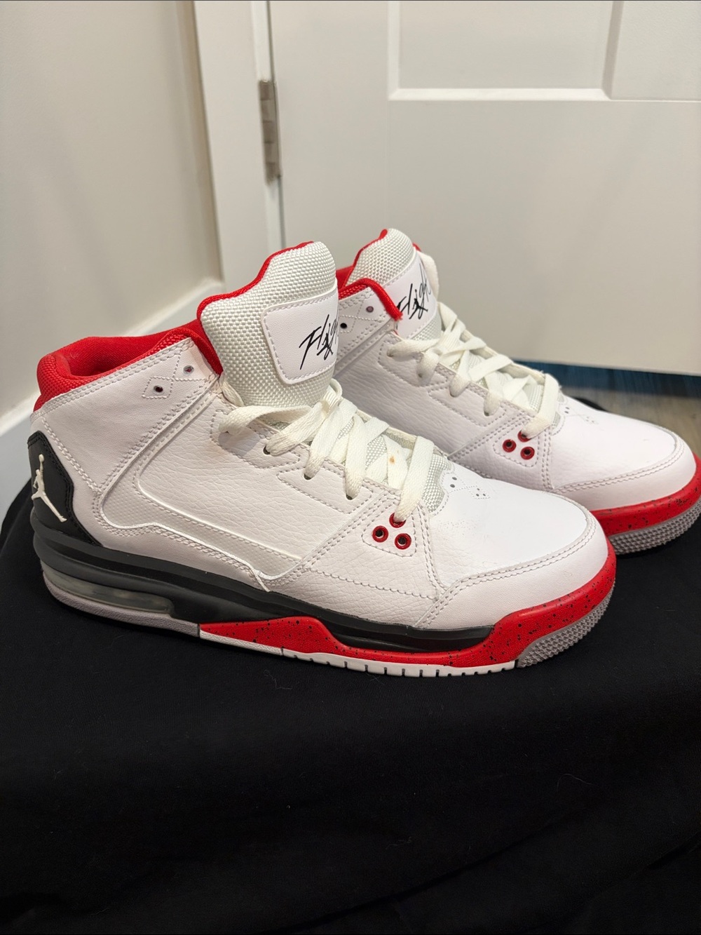 Jordan White Red Black Basketball Sneakers